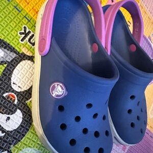 CROCS Classic Kids Navy and Pink Sandals